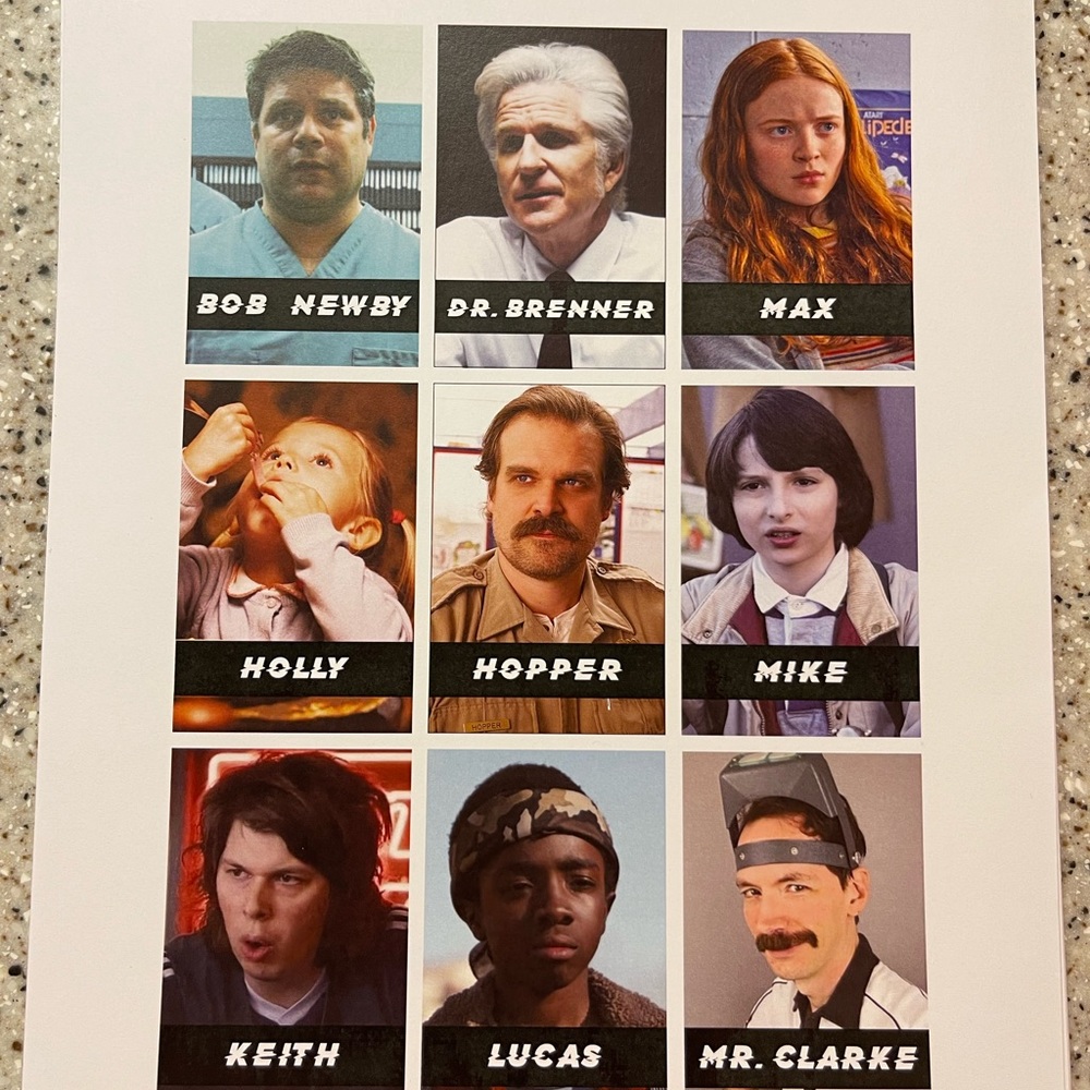 Stranger Things Guess Who Game Cards (game not included) Larger Game Size - Picture 4 of 11